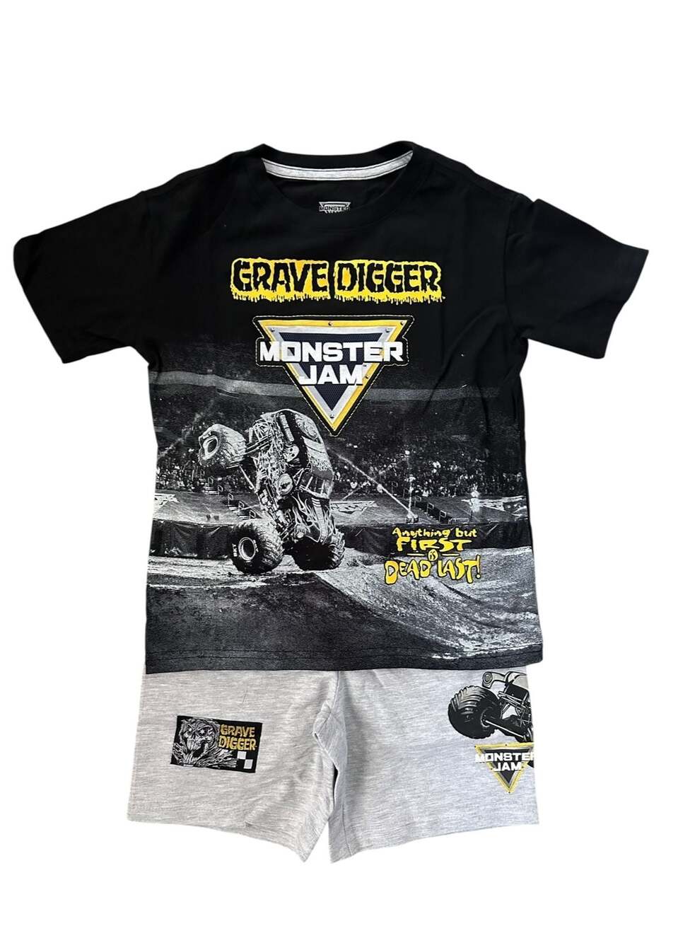 Monster Jam Grave Digger Boys T-Shirt and Shorts 2-Piece Set
